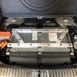 Hybrid car battery pack in trunk compartment
