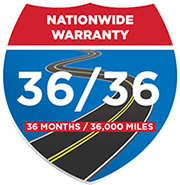 36 Nationwide 36 month 36,000 mile warranty badge