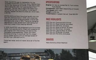 Porsche 917/30 museum display with race car photo