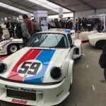 Vintage Porsche race car number 59 display