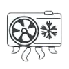 AC unit icon with fan and snowflake symbols