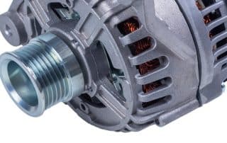 Close-up of automotive alternator component