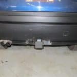 Rear view of SUV with tow hitch