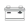 Pixel art printer icon in grayscale