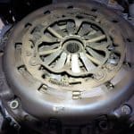Close-up of car clutch pressure plate assembly