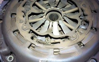 Close-up of car clutch pressure plate assembly