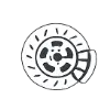 Circular casino chip icon in grayscale