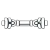 Black and white barbell icon