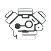 Gray car engine icon illustration