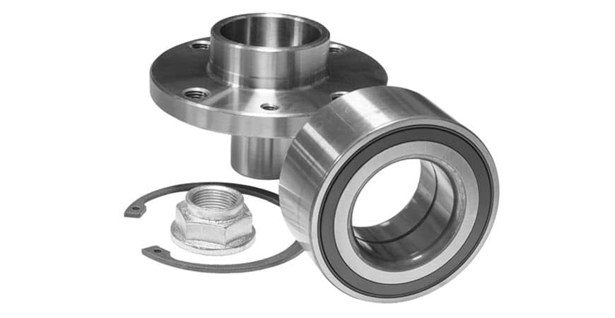 Automotive wheel hub and bearing assembly components