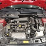 Mini Cooper engine bay with hood open