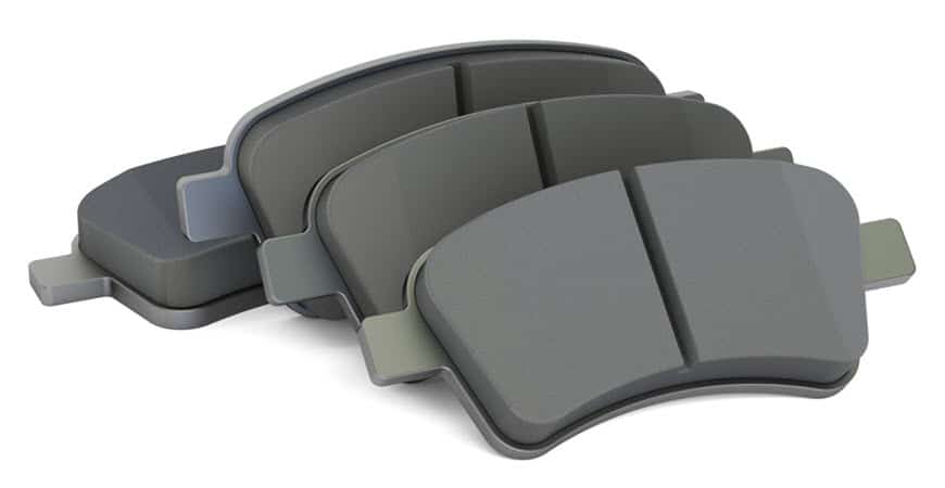 Set of gray automotive brake pads