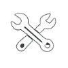 Crossed wrench and screwdriver tool icon