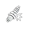 Gray screw icon angled diagonally